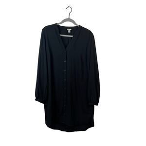 A New Day Womens A-Line Dress Black Long Sleeve Pullover Size Medium.